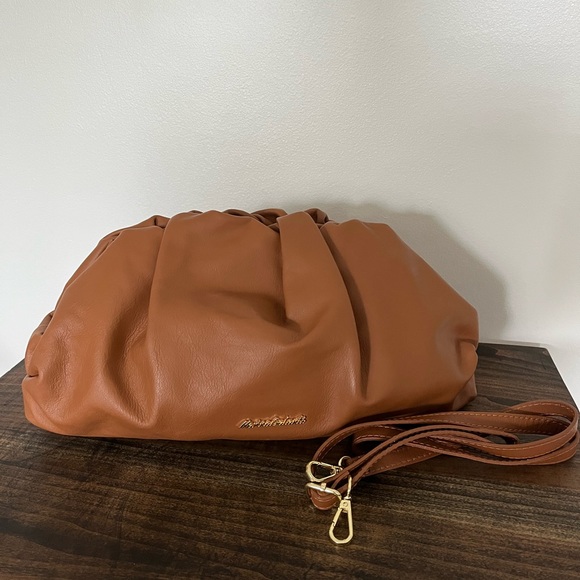 MARINA Handbags - Marina Galanti Italian Leather Cloud Dumpling Crossbody/Clutch Bag in Cognac.